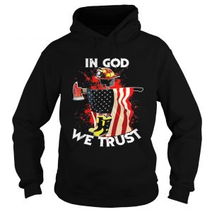 Firefighter in god we trust america flag hoodie