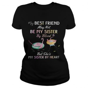 Flamingo my best friend may not be my sister by blood ladies tee