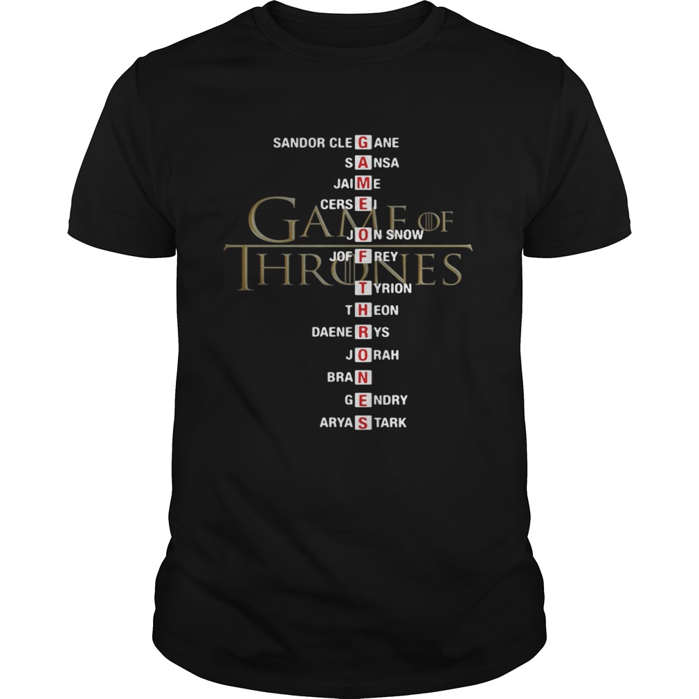 Game of Thrones Sandor Clegane Sansa Jaime Cersei Jon Snow shirts