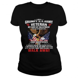 Grumpy us army veteran my oath of enlistment walk away ladies tee