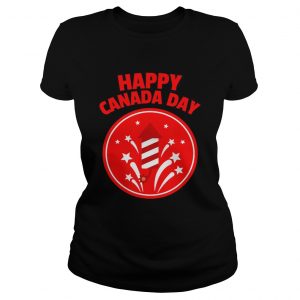 Happy Canada Day Fireworks ladies tee