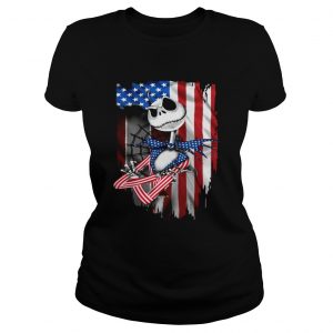 Jack Skellington American flag independence day ladies tee