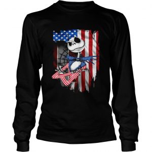 Jack Skellington American flag independence day longsleeve tee