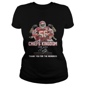 Kansas City Chiefs Kingdom for life Derrick Johnson signatureladies tee