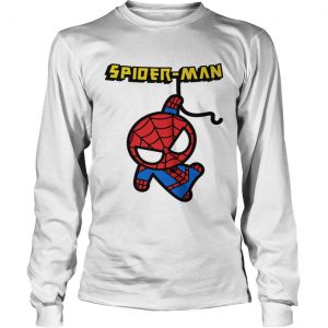 Marvel Spiderman Hanging Cute Kawaii longsleeve teeMarvel Spiderman Hanging Cute Kawaii longsleeve tee