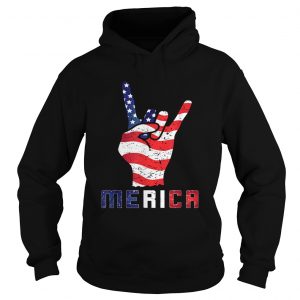 Merica Rocks Usa Flag 4th Of July Outfit hoodie