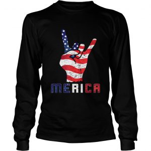 Merica Rocks Usa Flag 4th Of July Outfit longsleeve tee