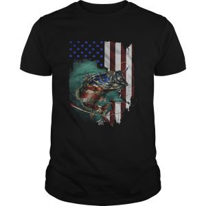 Original Bass Fishing 4th Of July American flag unisex