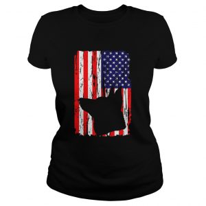 Patriotic German Shepherd American Flag Dog ladies tee