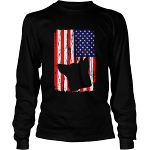 Patriotic German Shepherd American Flag Dog longsleeve tee