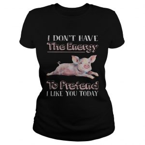 Pig I dont have the energy to pretend i like you today ladies tee