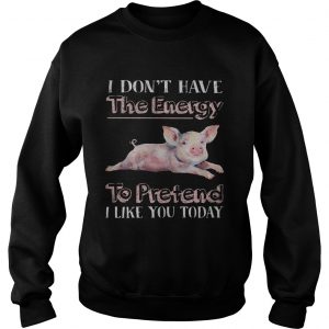 Pig I dont have the energy to pretend i like you today sweatshirt