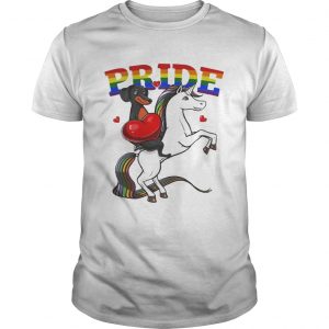 Pride Dachshund Riding Unicorn LGBT Pride unisex