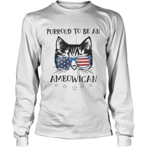 Purroud to be an Ameowican American flag longsleeve tee