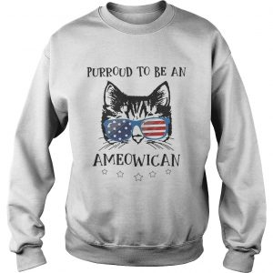 Purroud to be an Ameowican American flag sweatshirt