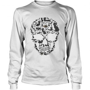 Skull Cat Halloween longsleeve tee