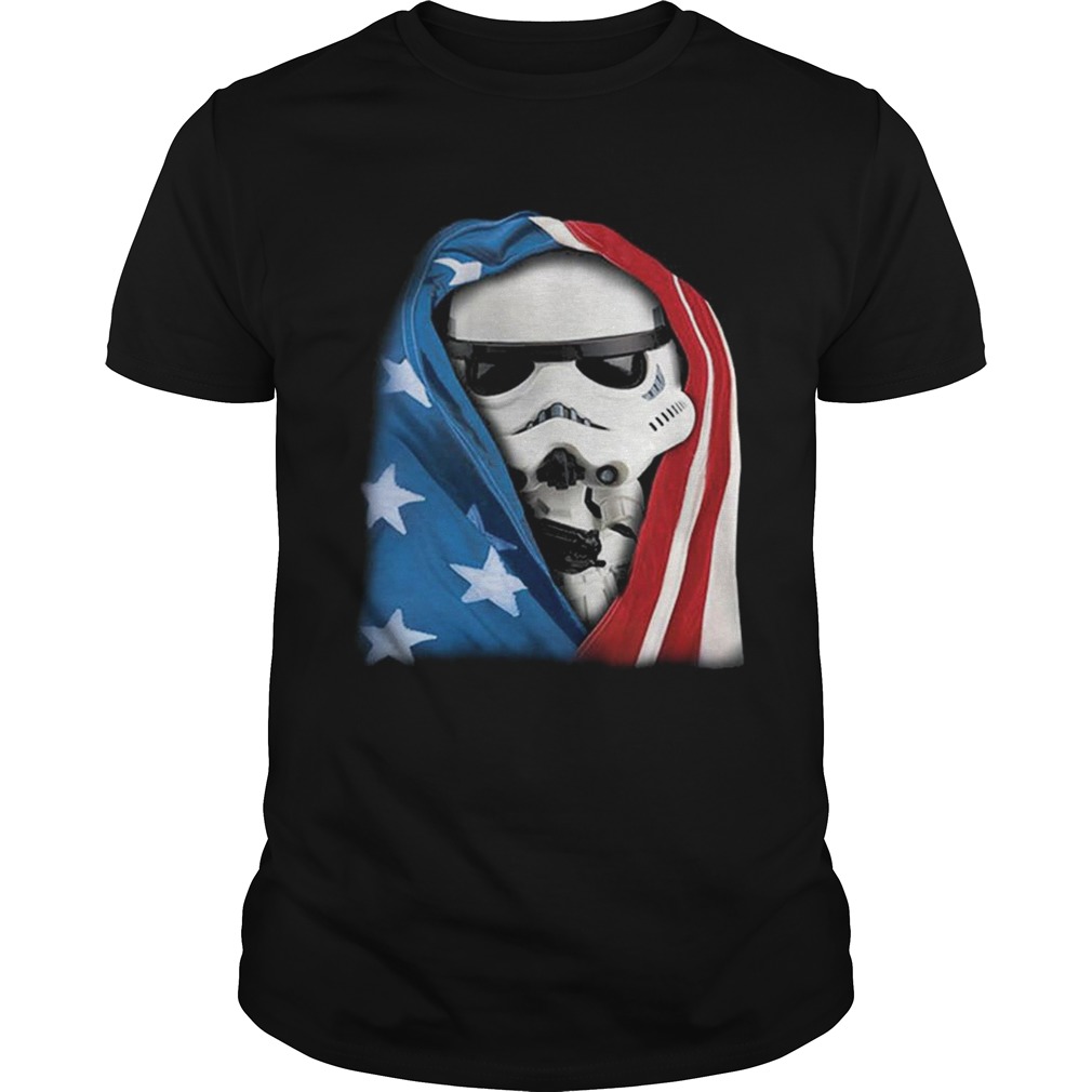 Storm Trooper Star War wearing US flag shirt