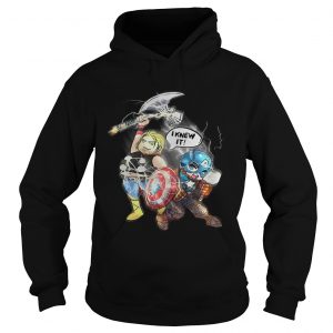 Superhero Avengers Endgame Fat Thor and Captain American I knew it hoodie