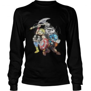 Superhero Avengers Endgame Fat Thor and Captain American I knew it longsleeve tee