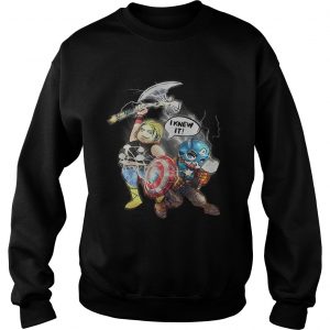 Superhero Avengers Endgame Fat Thor and Captain American I knew it sweatshirt