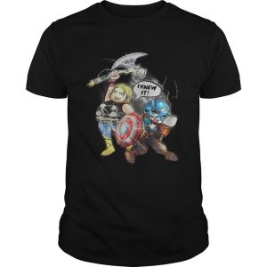 Superhero Avengers Endgame Fat Thor and Captain American I knew it unisex