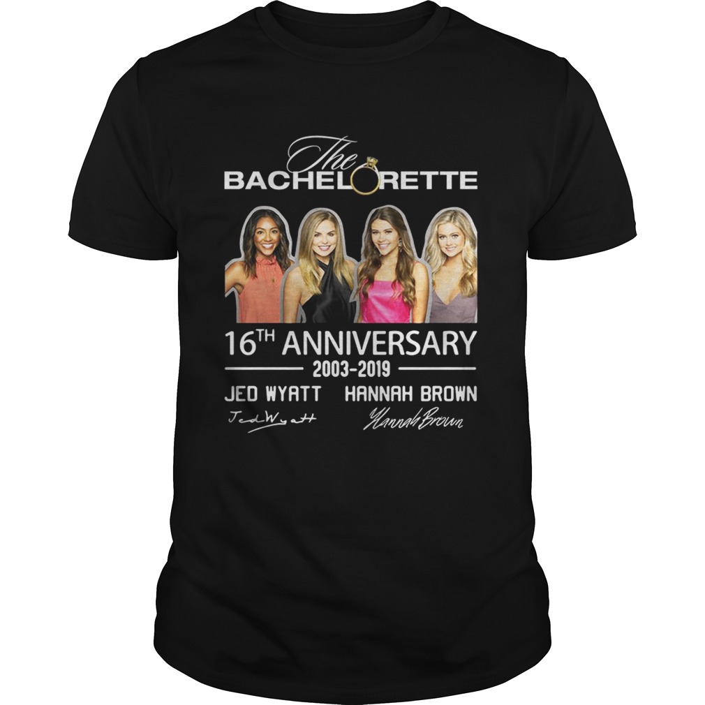 The Bachelorette 16th anniversary Jed Wyatt Hannah Brown shirts