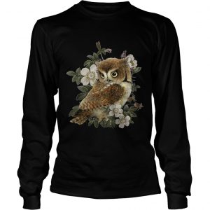 The Owl with flower longsleeve tee