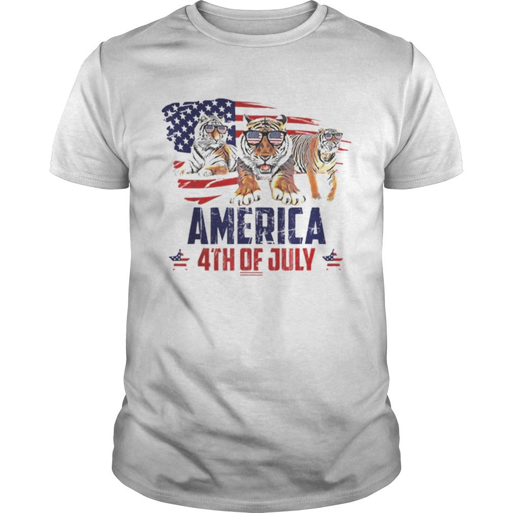 Tiger Patriotic American America 4th Of July shirts