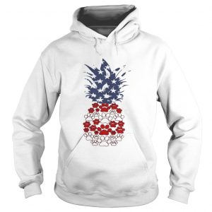 Top Paw dog pineapple American flag hoodie