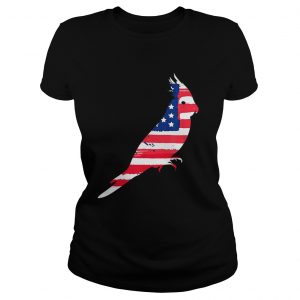 Usa Flag Cockatiel Independence Day Patriotic ladies tee