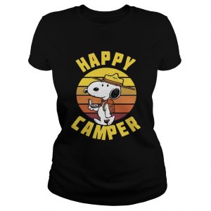 Vintage Peanuts Snoopy Happy Camper ladies tee