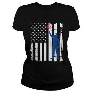 Welder American Flag 4th Of July ladies tee