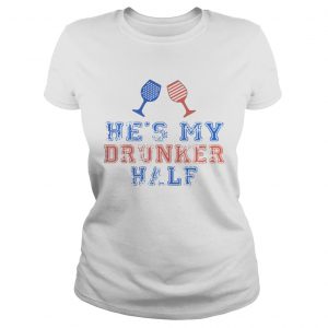 Wine hes my drunker half ladies tee