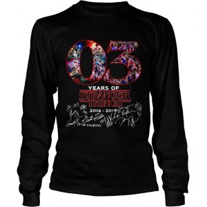 03 years of Stranger things 2008 2019 signatures longsleeve tee