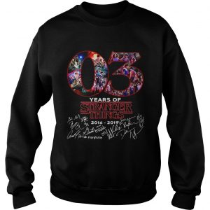 03 years of Stranger things 2008 2019 signatures sweatshirt