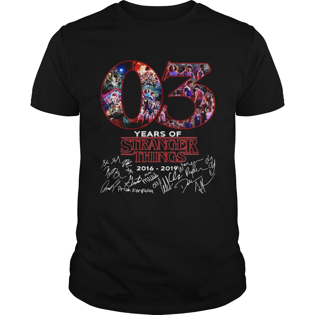 03 years of Stranger things 2008 2019 signatures shirt