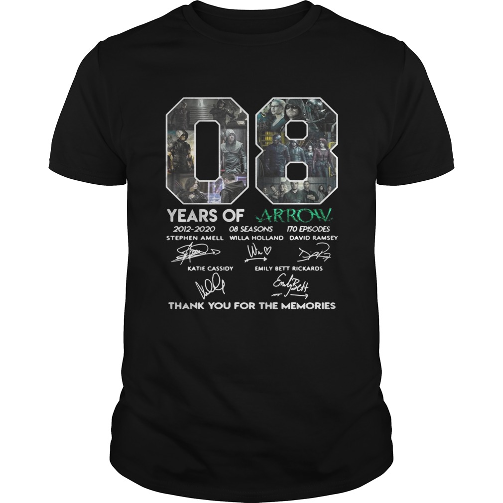 08 years of Arrow thank you for the memories signature shirt