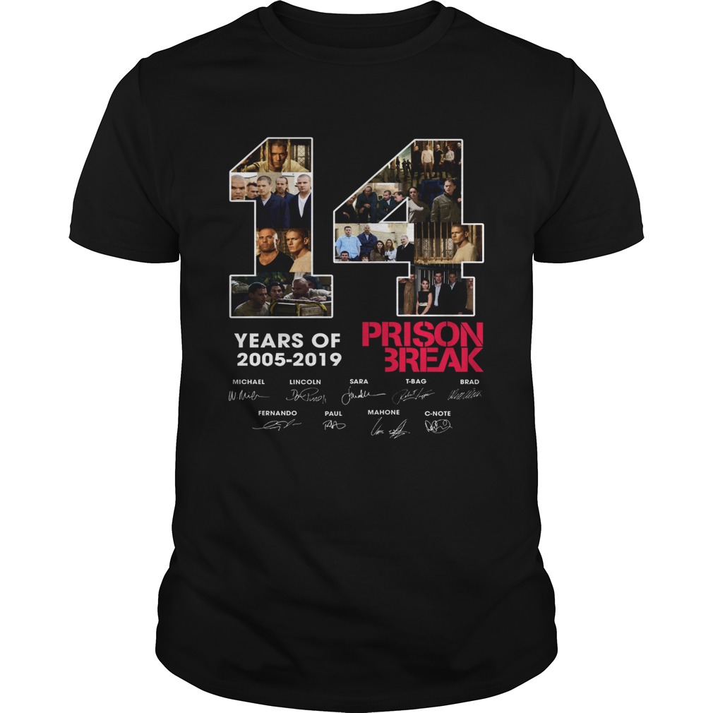 14 Years Of Prison Break 2005 2019 signature shirt