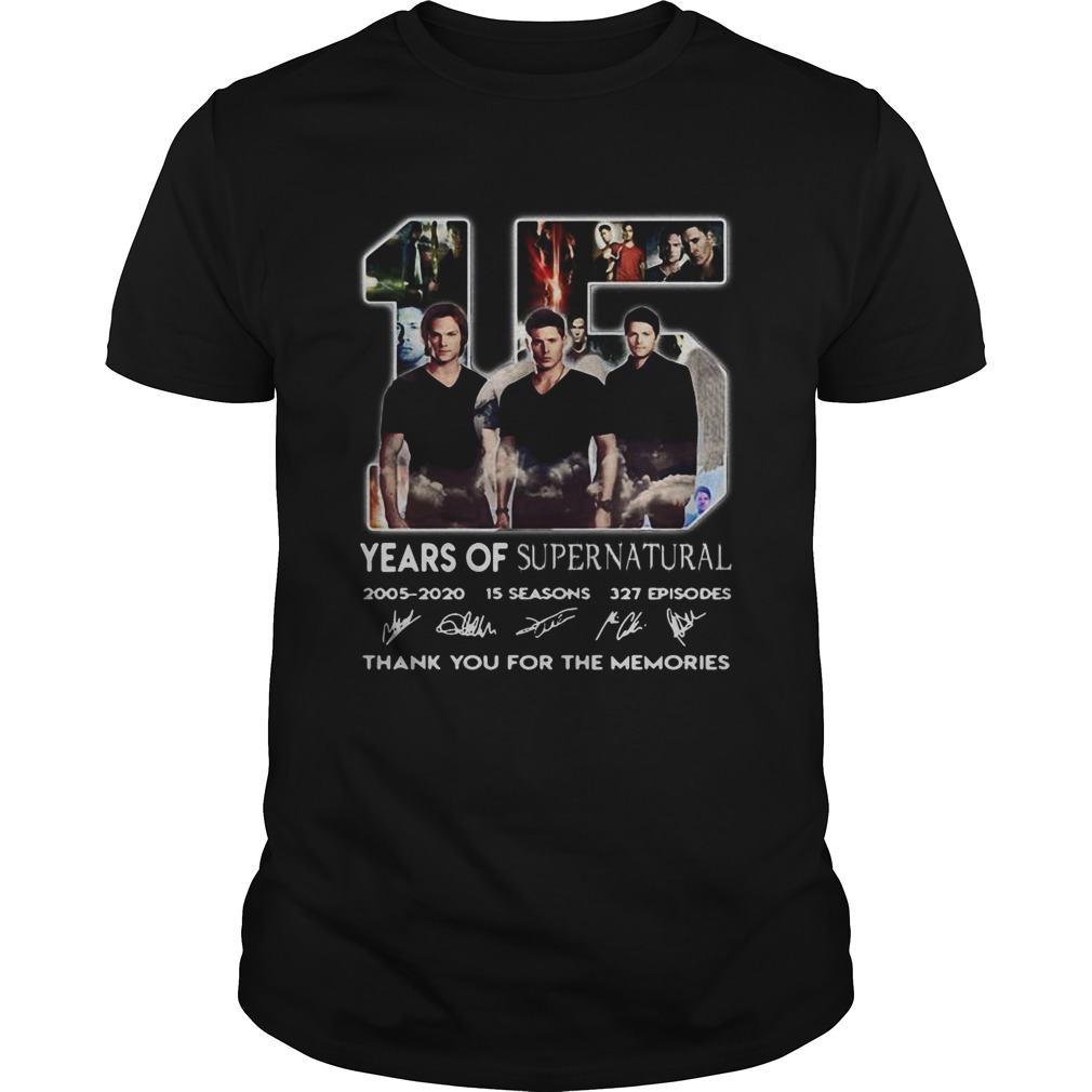 15 years of Supernatural 2005 2020 15 seasons 327 episodes signature shirt