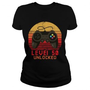 1563198350Level 50 unlocked video gamer 50th birthday vintage ladies tee