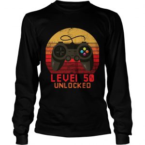 1563198350Level 50 unlocked video gamer 50th birthday vintage longsleeve tee