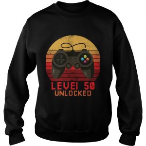 1563198350Level 50 unlocked video gamer 50th birthday vintage sweatshirtt