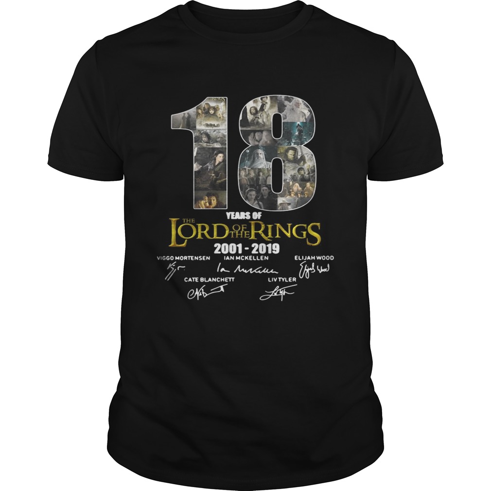 18 Year of The Lord of The Rings 2001 2019 Signature shirt