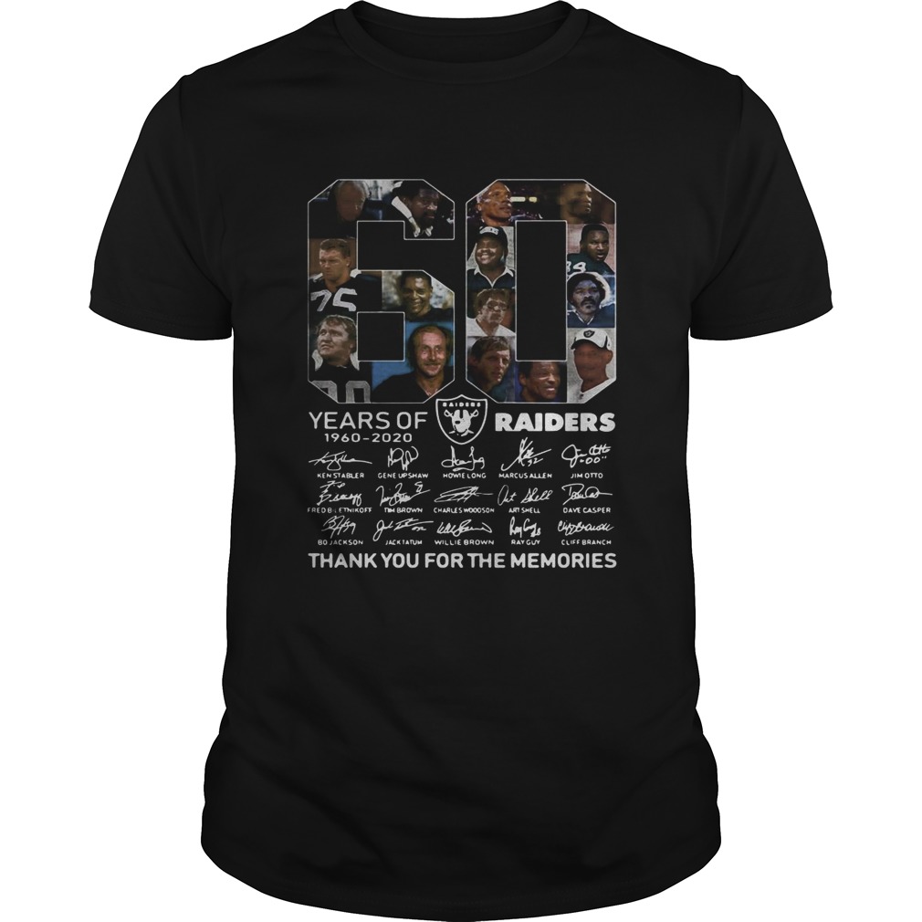 60 years of Oakland Raiders thank you for the memories shirt