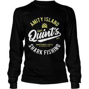 Amity island Quints shark fishing 1975 Jaws longsleeve tee