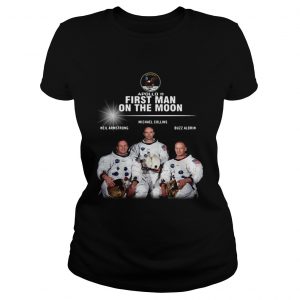 Apollo 11 first man on the moon Neil Armstrong Michael Collins Buzz Aldrin ladies tee