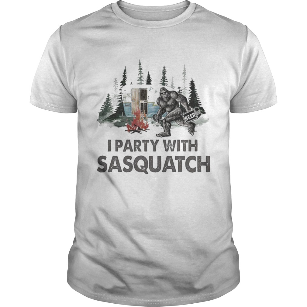 Bigfoot i party with sasquatch camping shirt