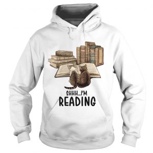 Cat shhh Im reading book hoodie