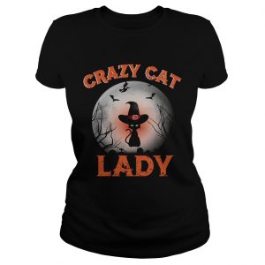 Crazy cat lady moon Halloween ladies tee