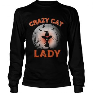 Crazy cat lady moon Halloween longsleeve tee